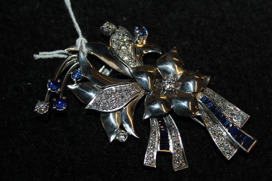 Diamond & sapphire brooch